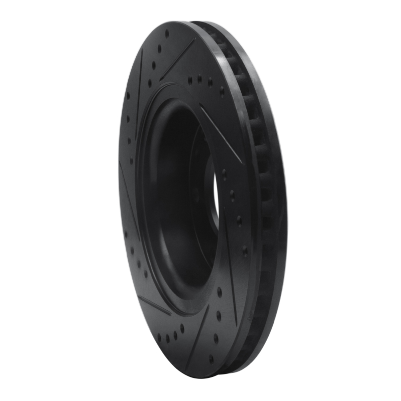 Buick Rainier Brake Rotor (1) - Front Right - R1 Concepts - Drilled & Slotted - Black - `06-`09